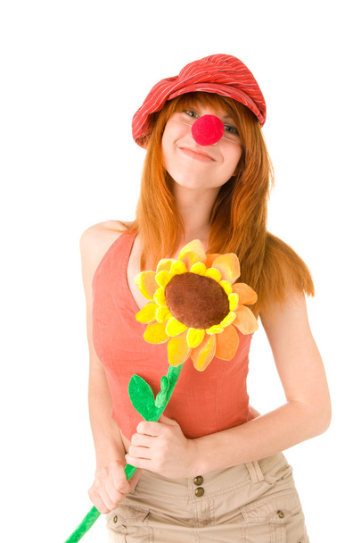 Smiling clown girl - Foto, imagen