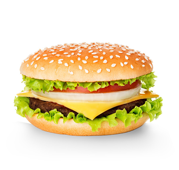 гамбургер ізольований на білому тлі
 - Фото, зображення