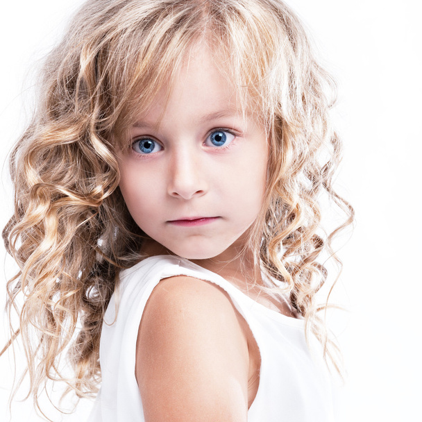 Portrait of a very beautiful little blonde girl. - Valokuva, kuva