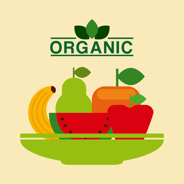 Organic farm products - Vector, Image