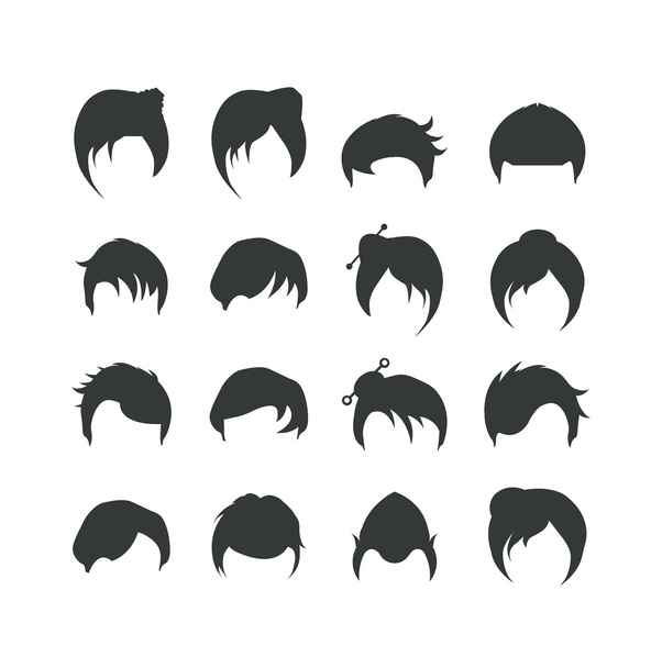 набір значків стилю волосся
 - Вектор, зображення