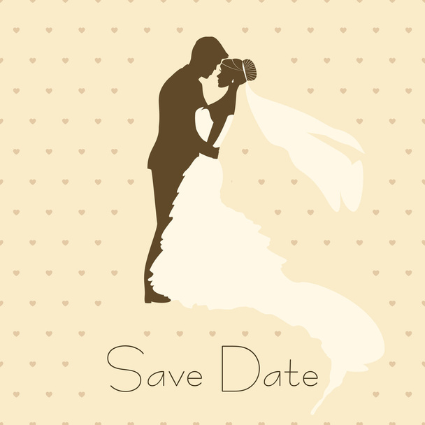 Bride And Groom in Vintage Style - Vector, Image