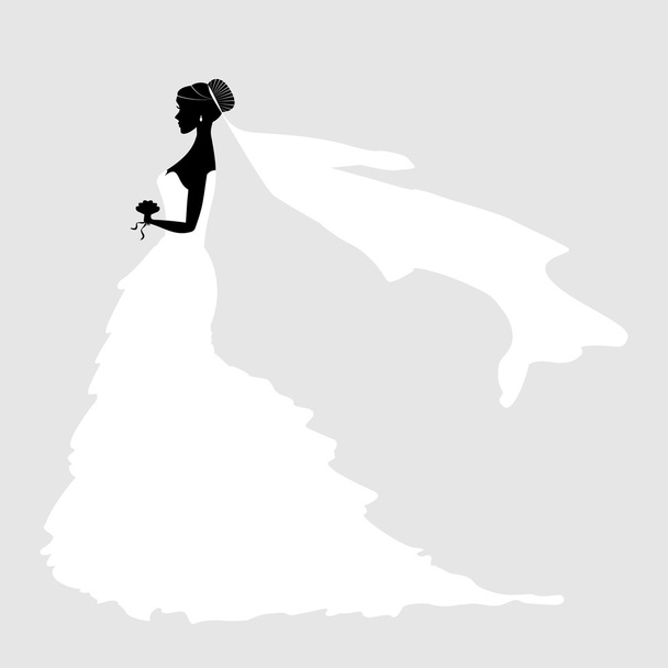 Braut Silhouette Hochzeit - Vektor, Bild