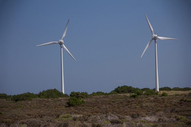 Czysty i naturalny energia turbin wiatrowych - Zdjęcie, obraz