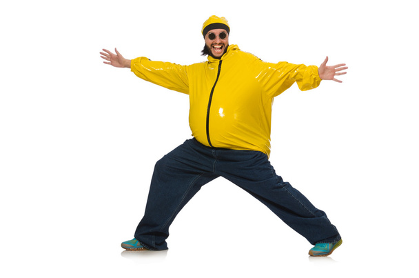 Hombre con sobrepeso aislado en el blanco - Foto, imagen