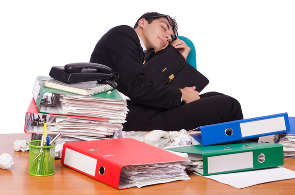 Busy businessman under work stress - Zdjęcie, obraz
