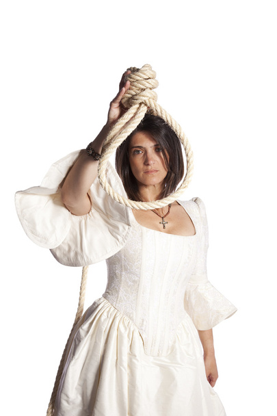 Bride with a hanging rope - Fotoğraf, Görsel