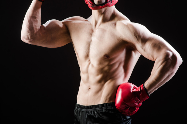 Muscular man in boxing concept - Photo, Image