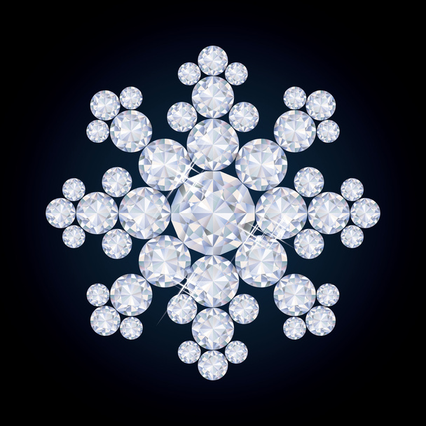 Diamond snowflake background, vector illustration - Вектор,изображение