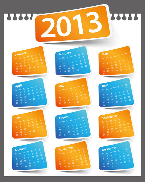 Diseño del calendario 2013
 - Vector, Imagen