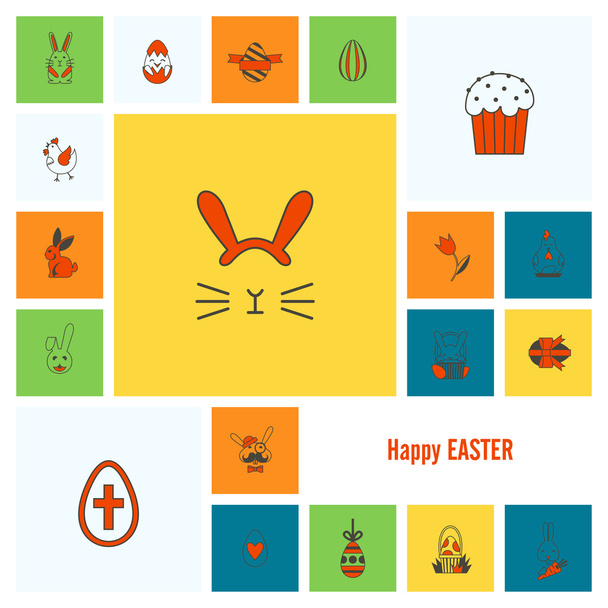 Celebration Easter Icons - Vector, afbeelding