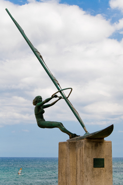 pozo izquierdo Windsurfer szobra. Gran canaria, Spanyolország - Fotó, kép