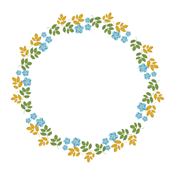 The floral concept of circle frame - Vektör, Görsel