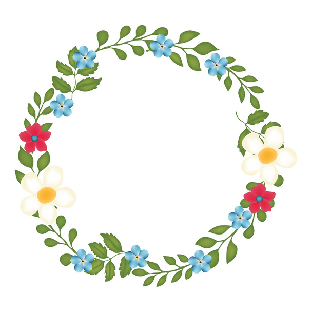 The floral concept of circle frame - Vector, Image