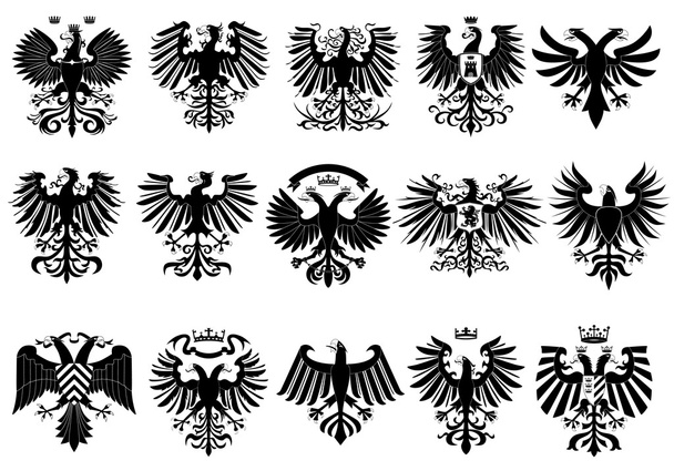 Heraldic eagles - Vector, Image