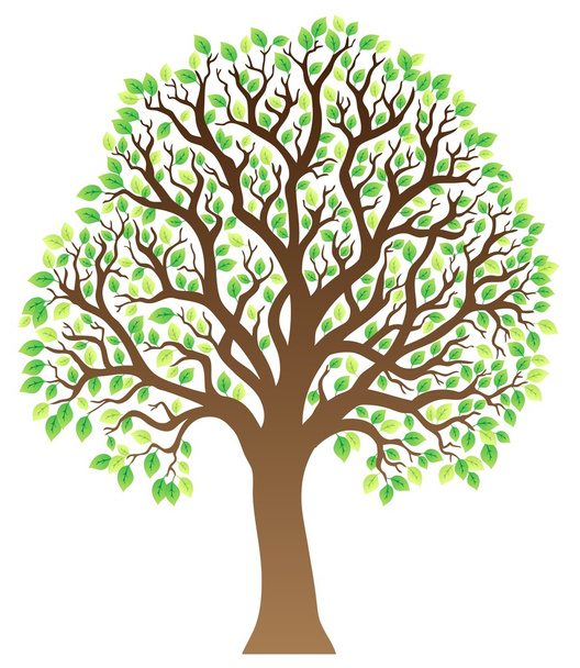 Tree with green leaves 1 - Вектор,изображение
