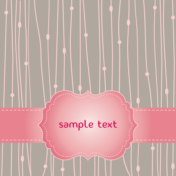 Romantic pink card - Vector, imagen