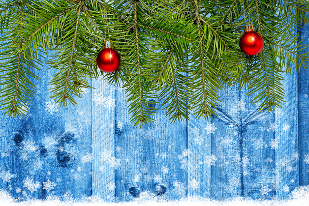 Noel dekorasyon ahşap arka plan üzerinde metin alanı olan - Fotoğraf, Görsel