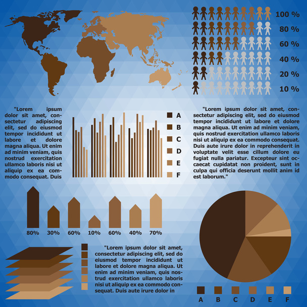 Infographics Set Of World Map And Information Graphics. - Vector, Imagen