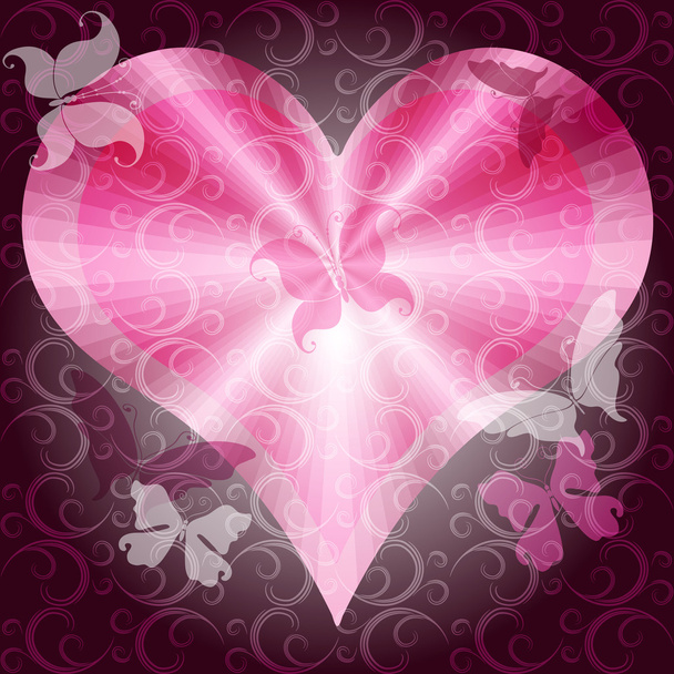 Pink valentines frame - Vector, afbeelding