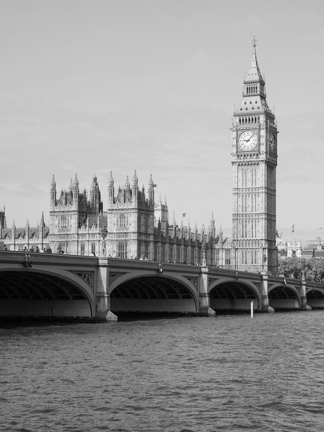 Black and white Houses of Parliament in London - Photo, Image