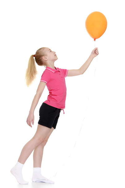Girl with a balloon - Foto, Imagem