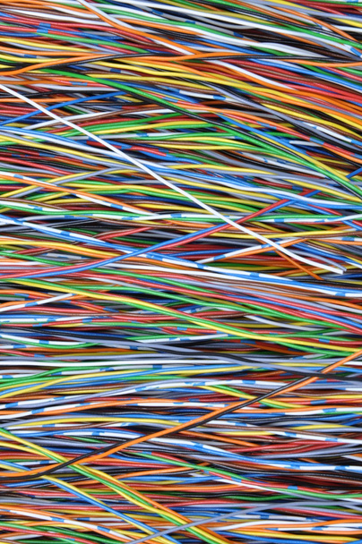 Renkli küresel telekomünikasyon ağları teller. - Fotoğraf, Görsel