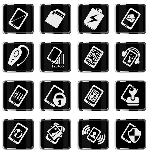 Κινητό ή κινητό τηλέφωνο, smartphone, προδιαγραφές και λειτουργίες - Διάνυσμα, εικόνα
