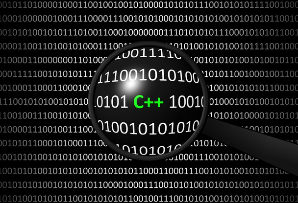 Двоичный код с C + + и увеличительной линзой
 - Фото, изображение