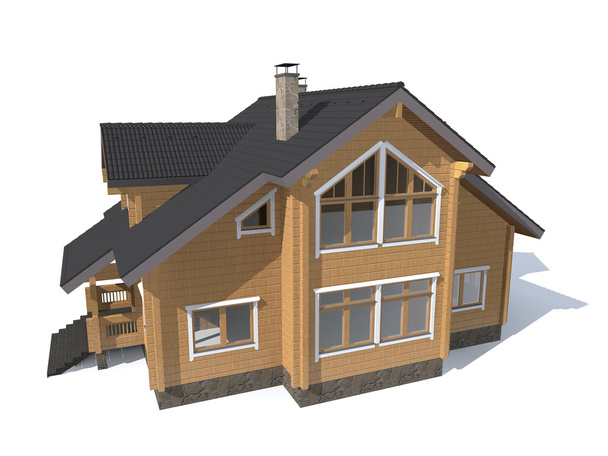 építészet modell ház elszigetelt fehér 3d-ben - Fotó, kép