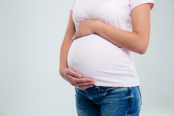 Lähikuva muotokuva raskaana olevan naisen
 - Valokuva, kuva