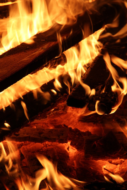 The eternal flame will always burn. Bursting fire. Inextinguishable flame. Aflame night. Spirts of flame. - Fotografie, Obrázek