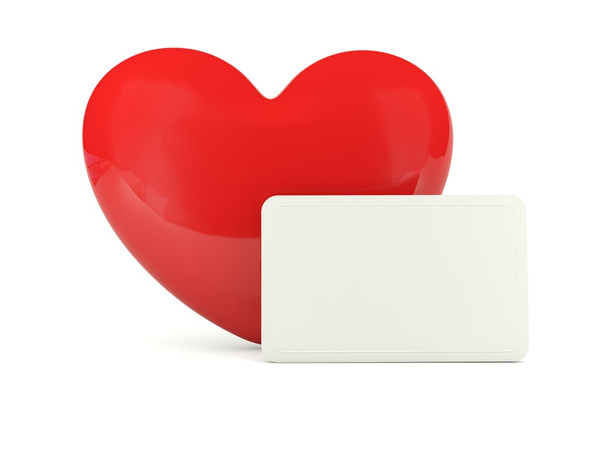 Red heart with greeting cart - Φωτογραφία, εικόνα