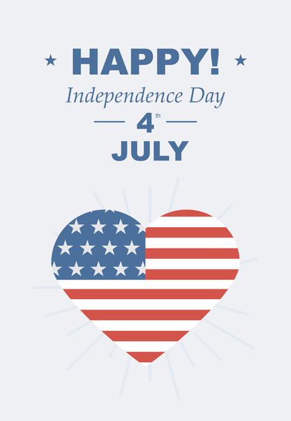 Funny card Happy 4th of July. - Vector, afbeelding