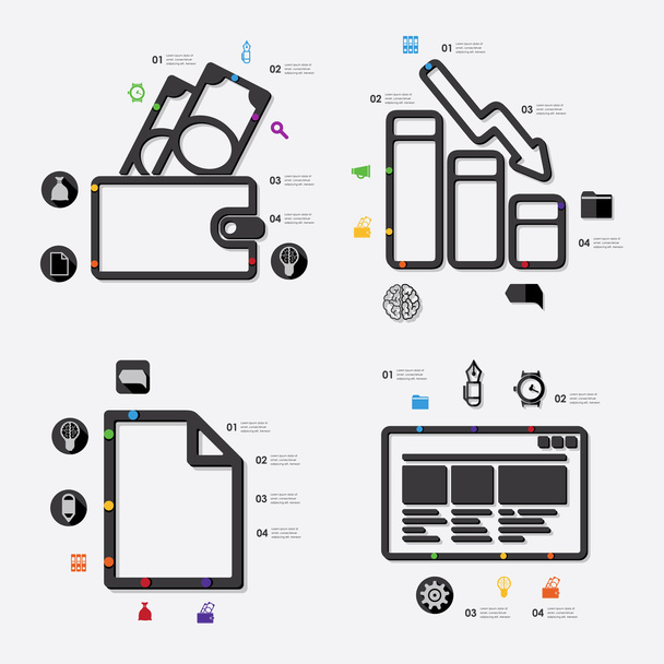 business infographic icons - Vector, Image