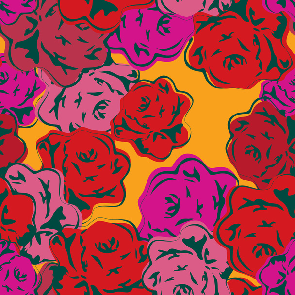 Seamless Rose Pattern - Wektor, obraz