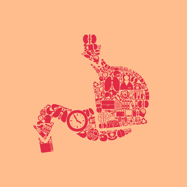 Значок в форме желудка
 - Вектор,изображение