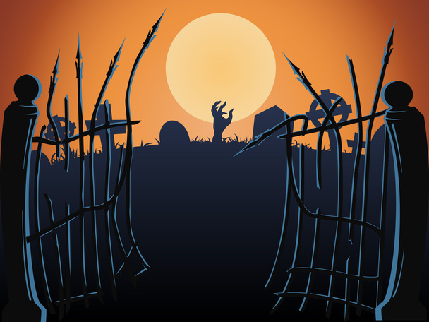 Ворота кладбища Хэллоуин
 - Вектор,изображение