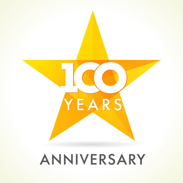 Logotipo de estrela 100 aniversário
 - Vetor, Imagem
