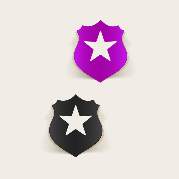police badge icon - Vector, Image