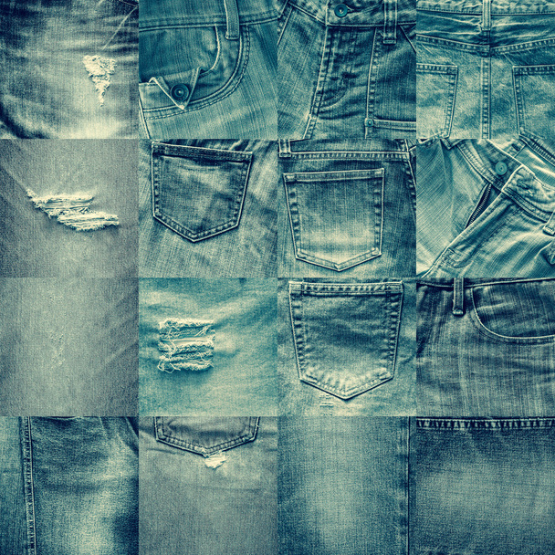 Collage set of jeans background - Photo, Image