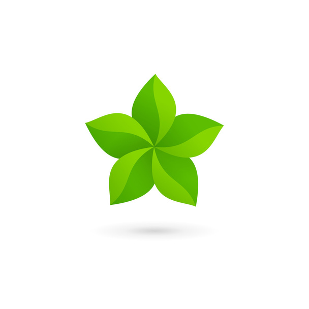 Resumen estrella eco hojas logotipo icono diseño plantilla elementos
 - Vector, Imagen