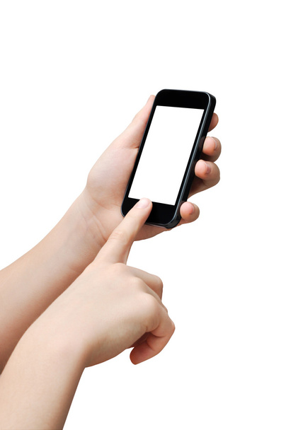 πάτημα ενός κουμπιού σε ένα έξυπνο τηλέφωνο - Φωτογραφία, εικόνα