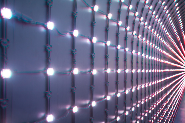 background with multicolored LEDs in perspective - Photo, Image