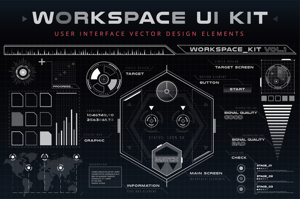 UI web hud infographic felületelemek - Vektor, kép