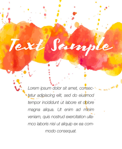 beautiful hand painted watercolor template - Vector, Image
