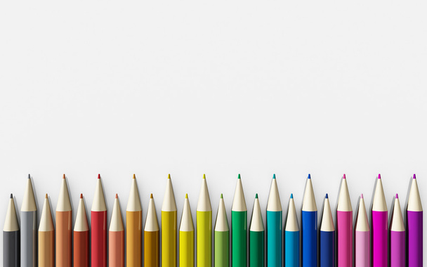 lápis de cor isolado no fundo branco fechar - Foto, Imagem