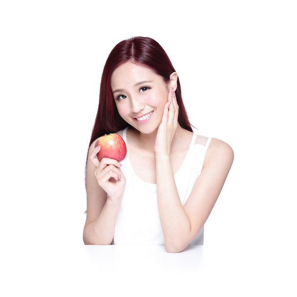 woman holding  Apple - Fotografie, Obrázek