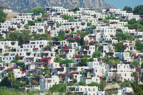 Vista a los edificios de la zona residencial en Bodrum, Turquía
. - Foto, imagen