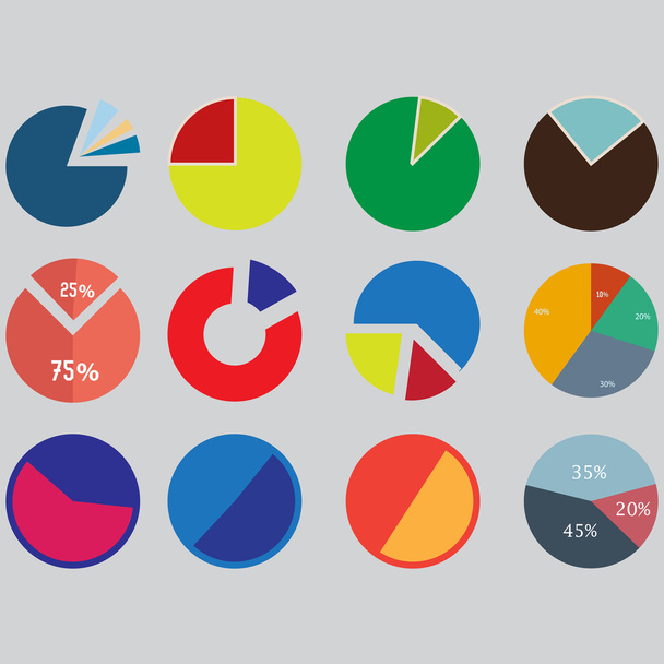 Infographic Elements, pie chart set icon, business elements and statistics - Vector, imagen